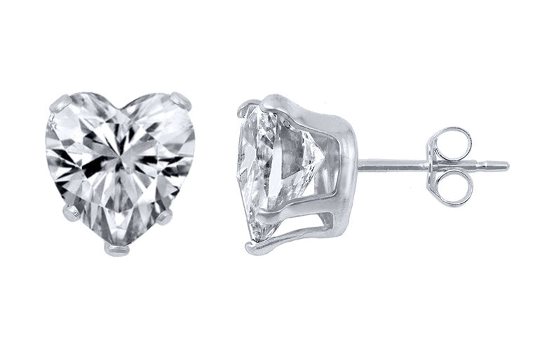 Heart Clear CZ Earrings