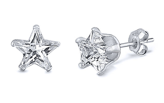 Star Clear CZ Earrings