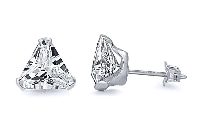 Triangle Clear CZ Earrings