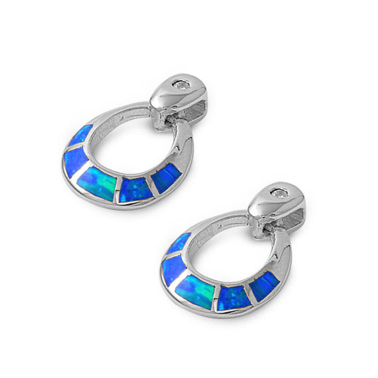 Silver Lab Opal Earrings