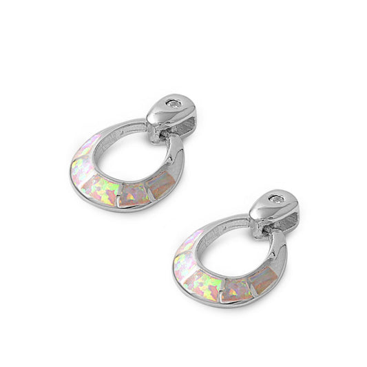 Silver Lab Opal Earrings