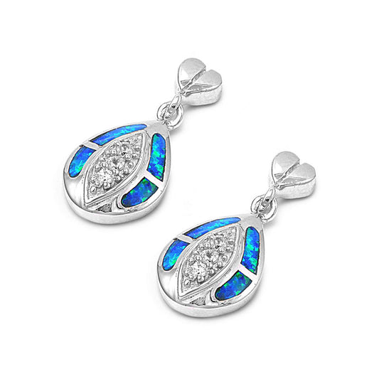 Silver Lab Opal Earrings