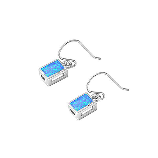 Silver Earrings W/ Blue Opal