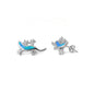 Silver Lab Opal Earrings - Lizard