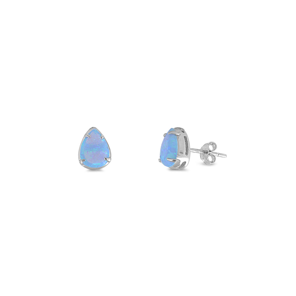 Silver Lab Opal Earrings