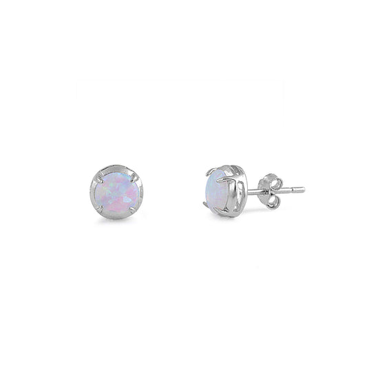 Silver Lab Opal Earrings