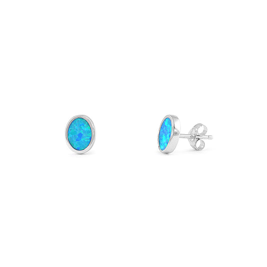 Silver Lab Opal Earrings