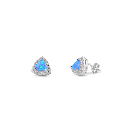 Silver Lab Opal Earrings