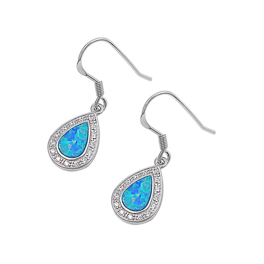 Silver Lab Opal Earrings