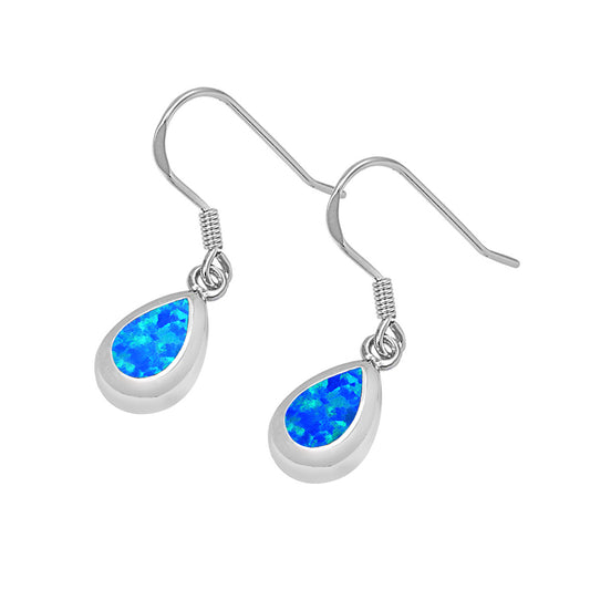 Silver Lab Opal Earrings