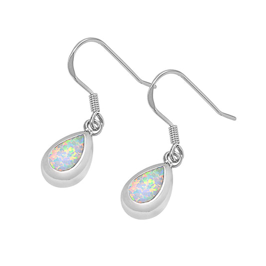 Silver Lab Opal Earrings