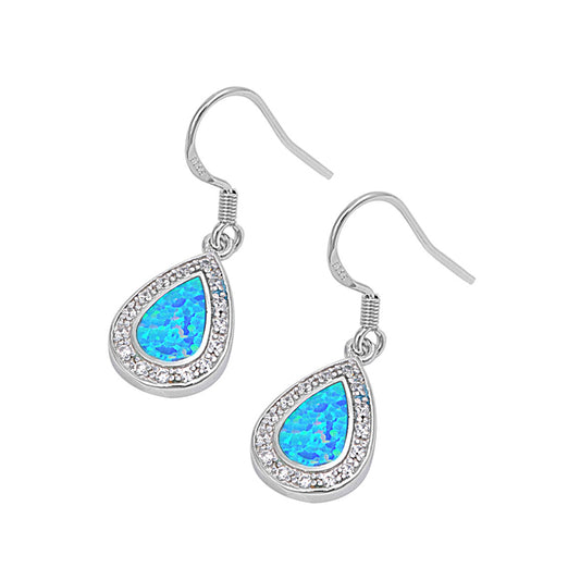 Silver Lab Opal Earrings