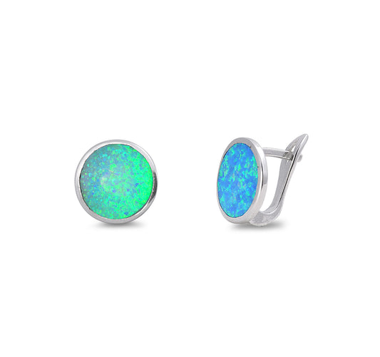 Silver Lab Opal Earrings