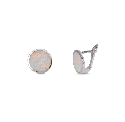 Silver Lab Opal Earrings
