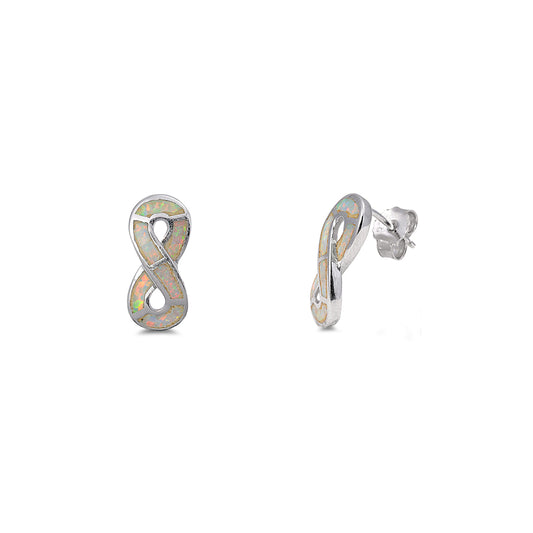 Silver Lab Opal Earrings