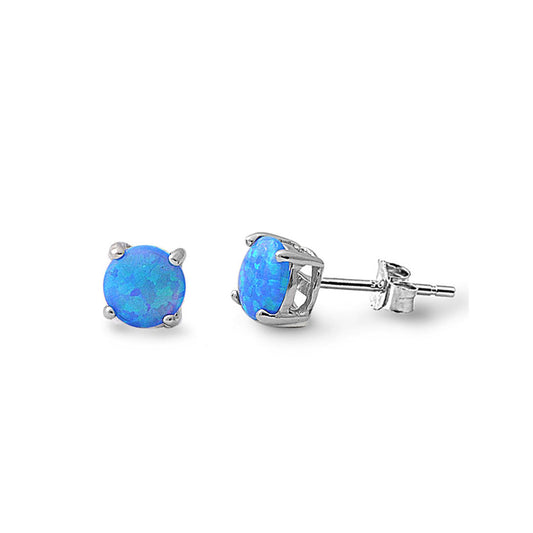 Silver Lab Opal Earrings