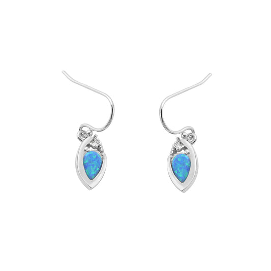 Silver Lab Opal Earrings