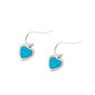 Silver Lab Opal Earrings - Heart