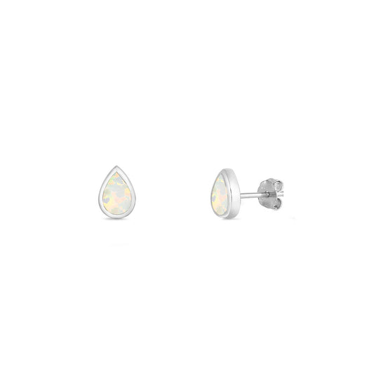 Silver Lab Opal Earrings