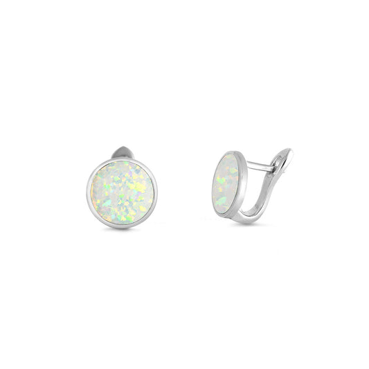 Silver Lab Opal Earrings