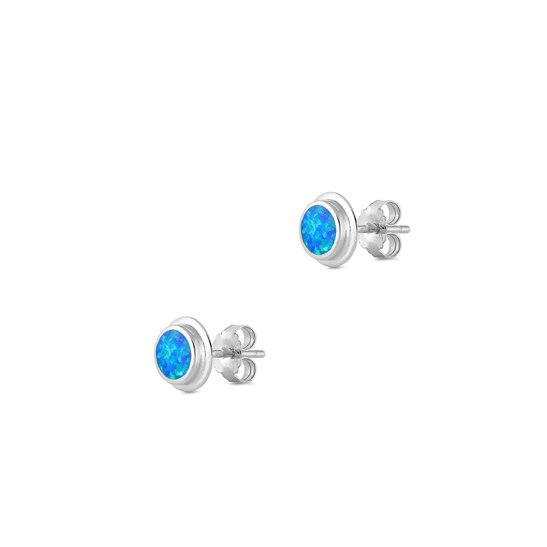 Silver Lab Opal Earrings