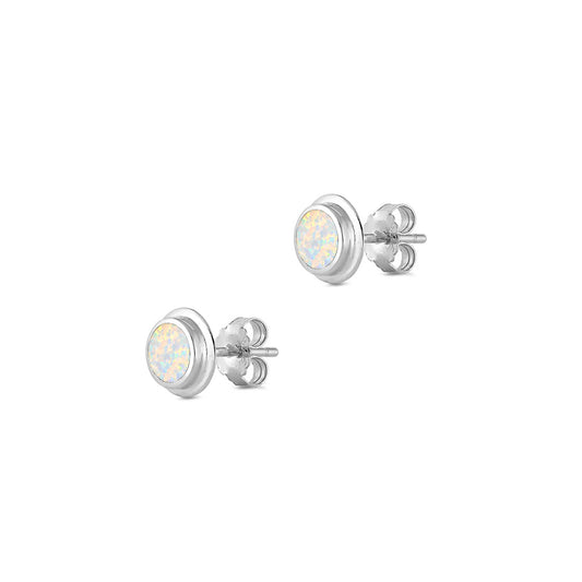 Silver Lab Opal Earrings