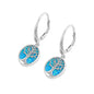 Silver Lab Opal Earrings - Tree of Life