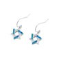 Silver Lab Opal Earrings - Jewish Star