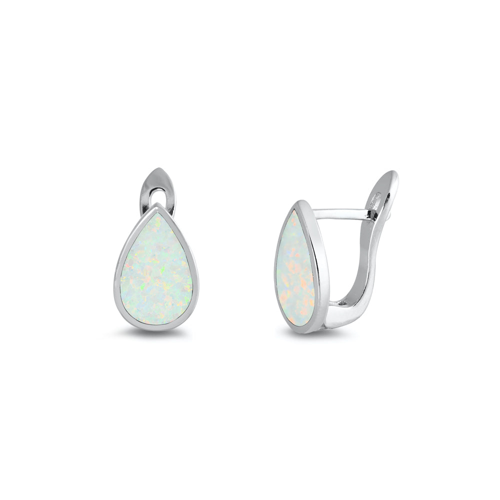 Silver Lab Opal Earrings