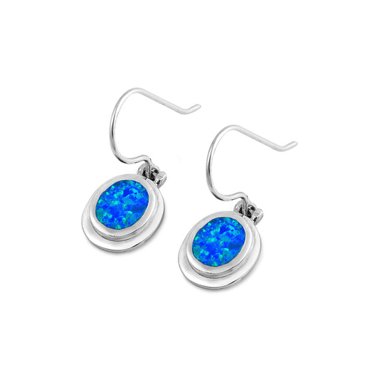 Silver Lab Opal Earrings