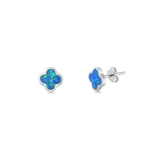 Silver Lab Opal Earrings