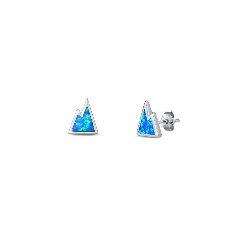 Silver Lab Opal Earrings - Mountain