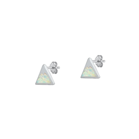 Silver Lab Opal Earrings - Mountain