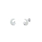 Silver Stud Earrings - Moon & Star