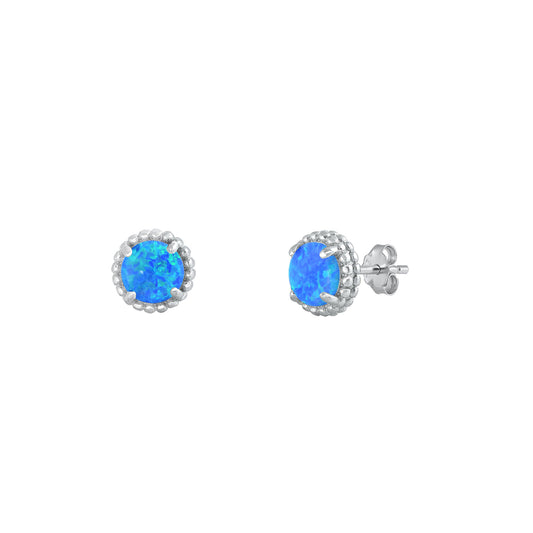 Silver Lab Opal Earrings