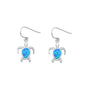 Silver Lab Opal Earrings - Turtle