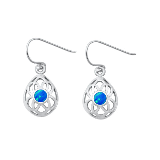 Silver Lab Opal Earrings