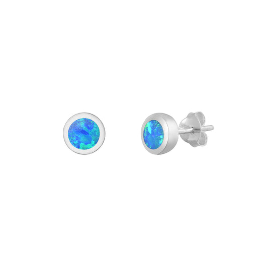 Silver Lab Opal Earrings