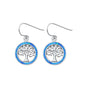 Silver Lab Opal Earrings - Tree of Life