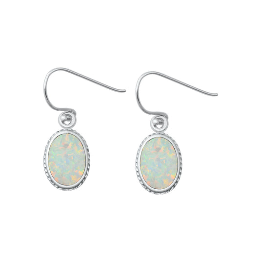 Silver Lab Opal Earrings