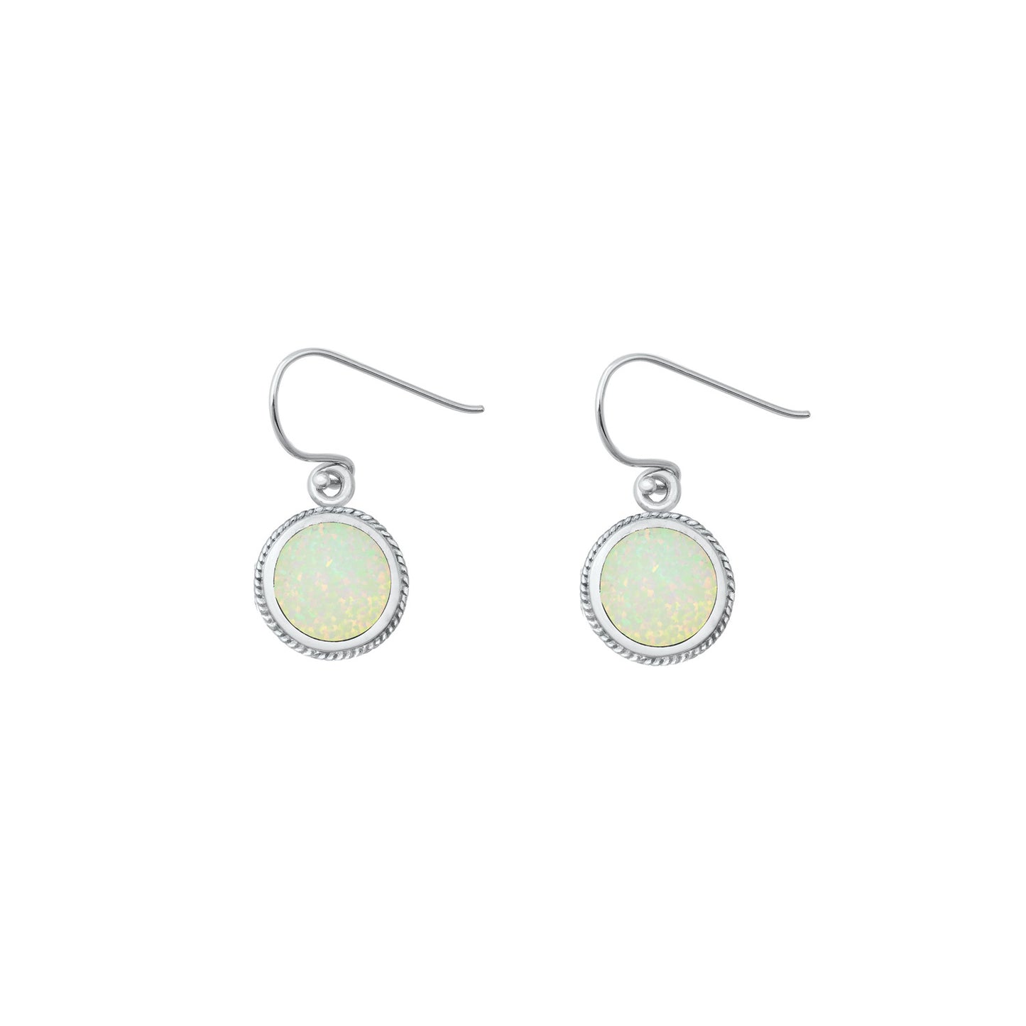 Silver Lab Opal Earrings