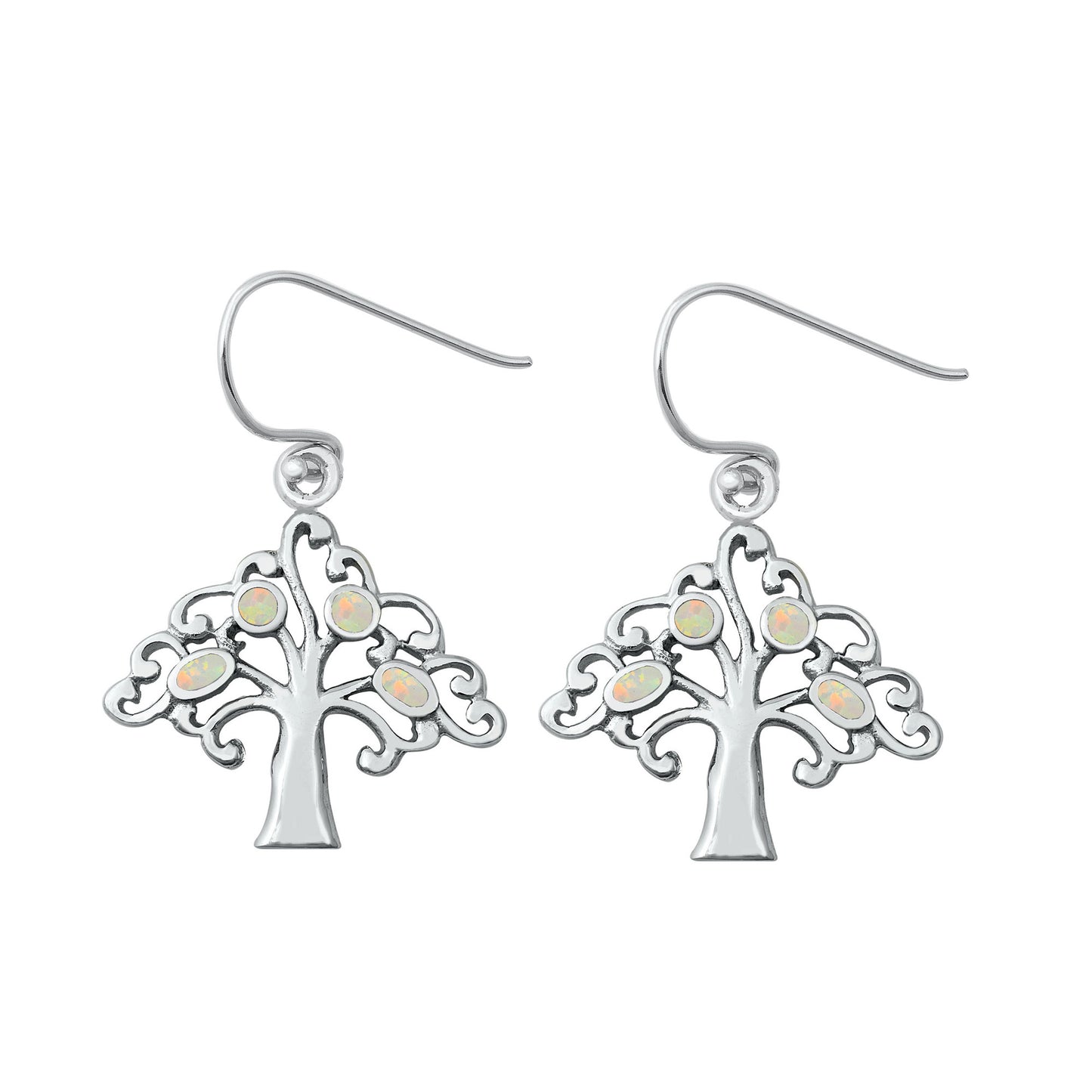 Silver Lab Opal Earrings - Dragonfly