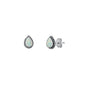 Silver Lab Opal Earrings