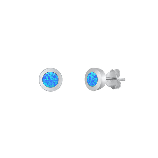 Silver Lab Opal Earrings