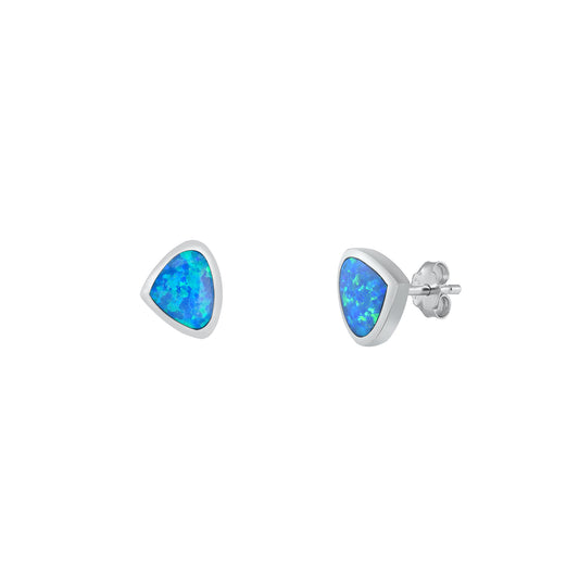 Silver Lab Opal Earrings