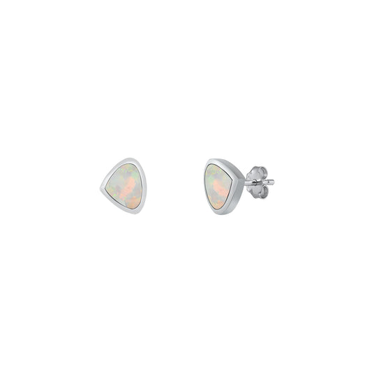 Silver Lab Opal Earrings