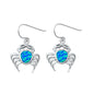 Silver Lab Opal Earrings - Crab