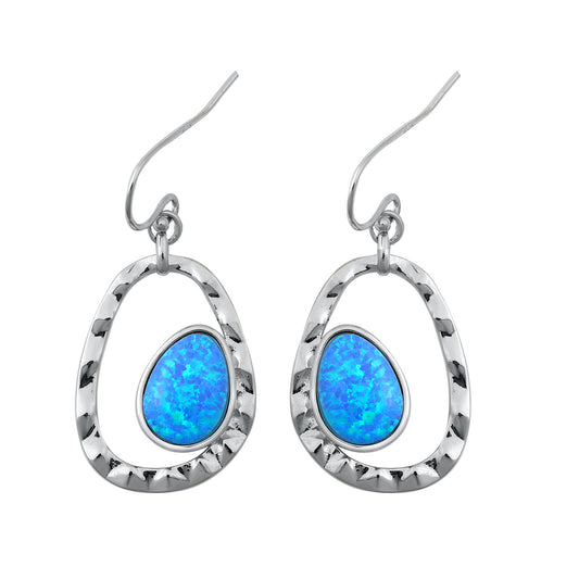 Silver Lab Opal Earrings