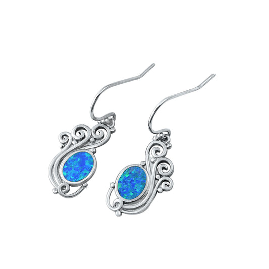 Silver Lab Opal Earrings