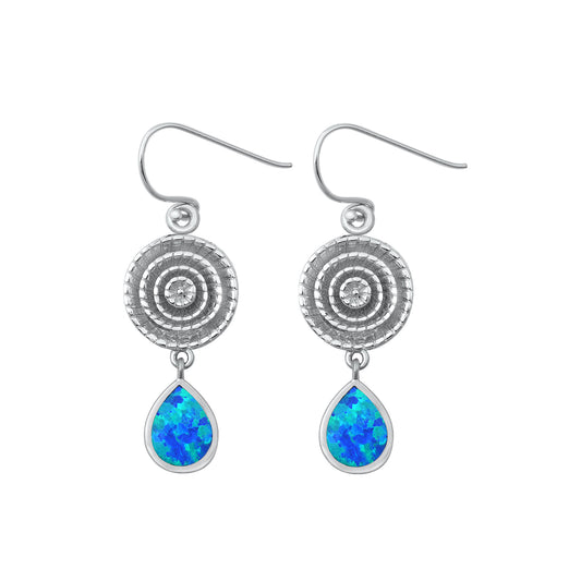 Silver Lab Opal Earrings